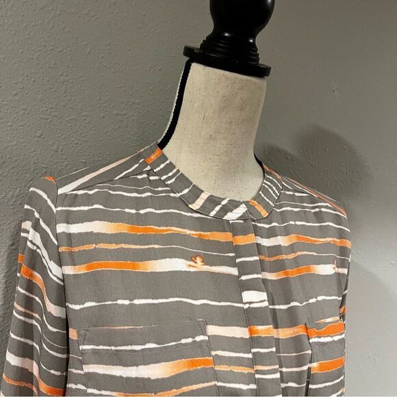 Long sleeve striped midi dress - Picture 2 of 14